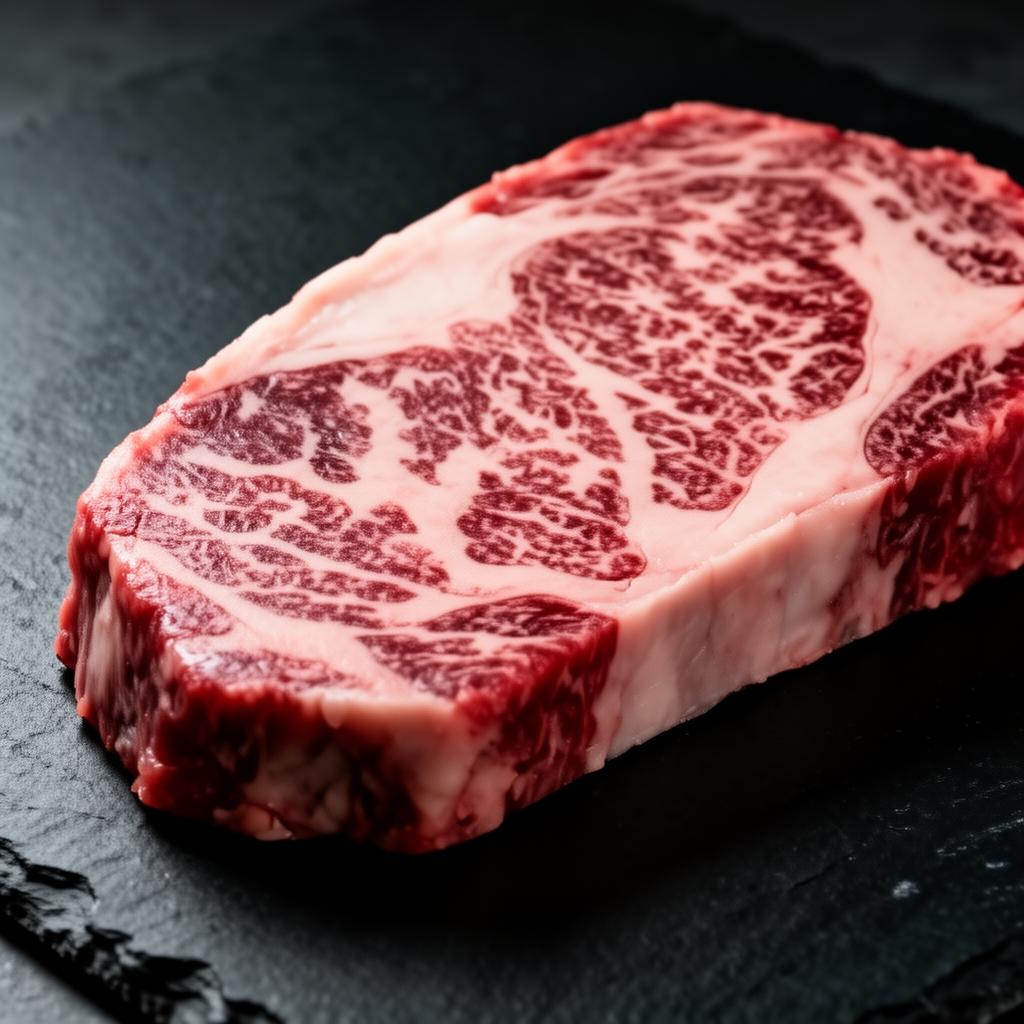 Marmoreio profundo de carne Wagyu